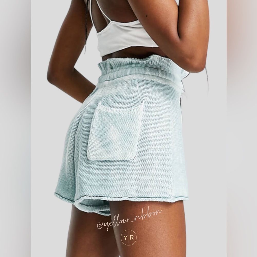🆕 FREE PEOPLE Summertime Blues Knit Shorts | Size X-Small - Picture 3 of 6